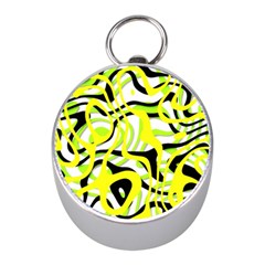 Ribbon Chaos Yellow Mini Silver Compasses