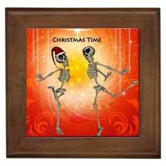 Dancing For Christmas, Funny Skeletons Framed Tiles