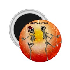 Dancing For Christmas, Funny Skeletons 2 25  Magnets