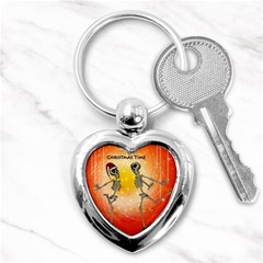 Dancing For Christmas, Funny Skeletons Key Chains (heart) 