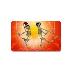 Dancing For Christmas, Funny Skeletons Magnet (name Card)