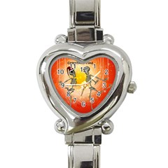 Dancing For Christmas, Funny Skeletons Heart Italian Charm Watch