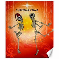 Dancing For Christmas, Funny Skeletons Canvas 8  X 10  by FantasyWorld7