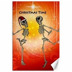 Dancing For Christmas, Funny Skeletons Canvas 20  X 30  