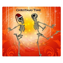 Dancing For Christmas, Funny Skeletons Double Sided Flano Blanket (small) 