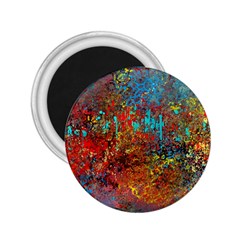 Abstract In Red, Turquoise, And Yellow 2 25  Magnets by digitaldivadesigns