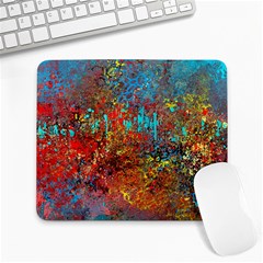 Abstract In Red, Turquoise, And Yellow Large Mousepads