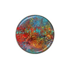 Abstract In Red, Turquoise, And Yellow Hat Clip Ball Marker (4 Pack) by digitaldivadesigns