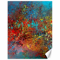 Abstract In Red, Turquoise, And Yellow Canvas 12  X 16  