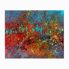 Abstract In Red, Turquoise, And Yellow Small Glasses Cloth (2-side)