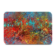 Abstract In Red, Turquoise, And Yellow Plate Mats by digitaldivadesigns