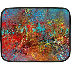 Abstract In Red, Turquoise, And Yellow Double Sided Fleece Blanket (mini) 