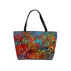 Abstract In Red, Turquoise, And Yellow Shoulder Handbags by digitaldivadesigns