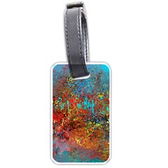 Abstract In Red, Turquoise, And Yellow Luggage Tags (one Side) 