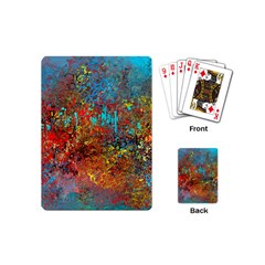 Abstract In Red, Turquoise, And Yellow Playing Cards (mini) 