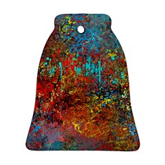 Abstract In Red, Turquoise, And Yellow Bell Ornament (2 Sides) by digitaldivadesigns