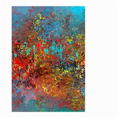 Abstract In Red, Turquoise, And Yellow Small Garden Flag (two Sides)