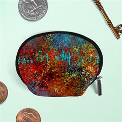 Abstract In Red, Turquoise, And Yellow Accessory Pouches (small) 