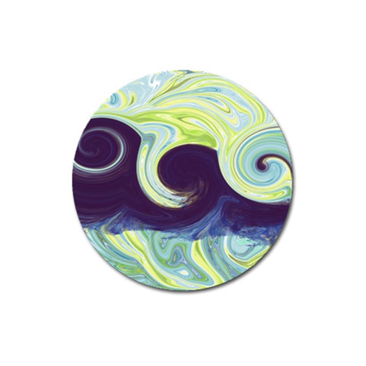 Abstract Ocean Waves Magnet 3  (Round)