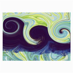 Abstract Ocean Waves Large Glasses Cloth