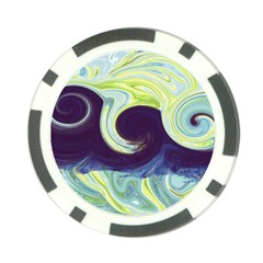 Abstract Ocean Waves Poker Chip Card Guards