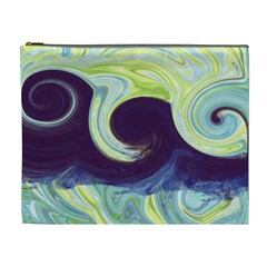 Abstract Ocean Waves Cosmetic Bag (xl)