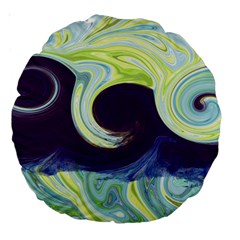 Abstract Ocean Waves Large 18  Premium Round Cushions