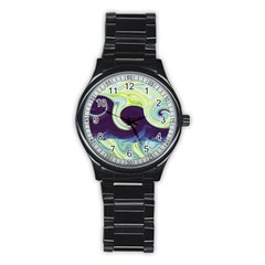 Abstract Ocean Waves Stainless Steel Round Watches