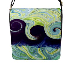 Abstract Ocean Waves Flap Messenger Bag (l) 