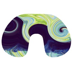 Abstract Ocean Waves Travel Neck Pillows