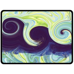 Abstract Ocean Waves Double Sided Fleece Blanket (large)  by digitaldivadesigns