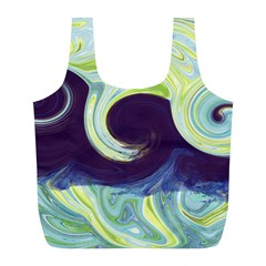 Abstract Ocean Waves Full Print Recycle Bags (l) 