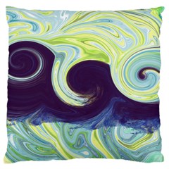 Abstract Ocean Waves Large Flano Cushion Cases (two Sides) 