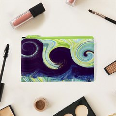 Abstract Ocean Waves Cosmetic Bag (xs)