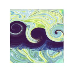 Abstract Ocean Waves Small Satin Scarf (square) 