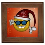 Funny Christmas Smiley With Sunglasses Framed Tiles