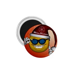 Funny Christmas Smiley With Sunglasses 1 75  Magnets by FantasyWorld7