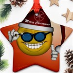 Funny Christmas Smiley With Sunglasses Ornament (Star) 