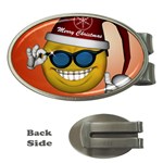 Funny Christmas Smiley With Sunglasses Money Clips (Oval) 