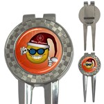 Funny Christmas Smiley With Sunglasses 3-in-1 Golf Divots