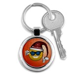 Funny Christmas Smiley With Sunglasses Key Chains (Round) 