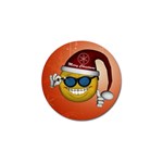 Funny Christmas Smiley With Sunglasses Golf Ball Marker