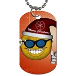 Funny Christmas Smiley With Sunglasses Dog Tag (Two Sides)