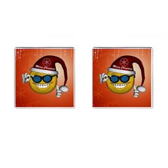 Funny Christmas Smiley With Sunglasses Cufflinks (square)