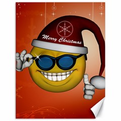 Funny Christmas Smiley With Sunglasses Canvas 18  X 24  