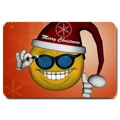 Funny Christmas Smiley With Sunglasses Large Doormat 