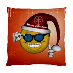 Funny Christmas Smiley With Sunglasses Standard Cushion Case (one Side)  by FantasyWorld7