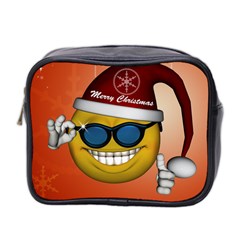 Funny Christmas Smiley With Sunglasses Mini Toiletries Bag 2-side by FantasyWorld7