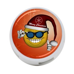 Funny Christmas Smiley With Sunglasses 4-port Usb Hub (two Sides)  by FantasyWorld7