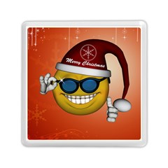 Funny Christmas Smiley With Sunglasses Memory Card Reader (square) 